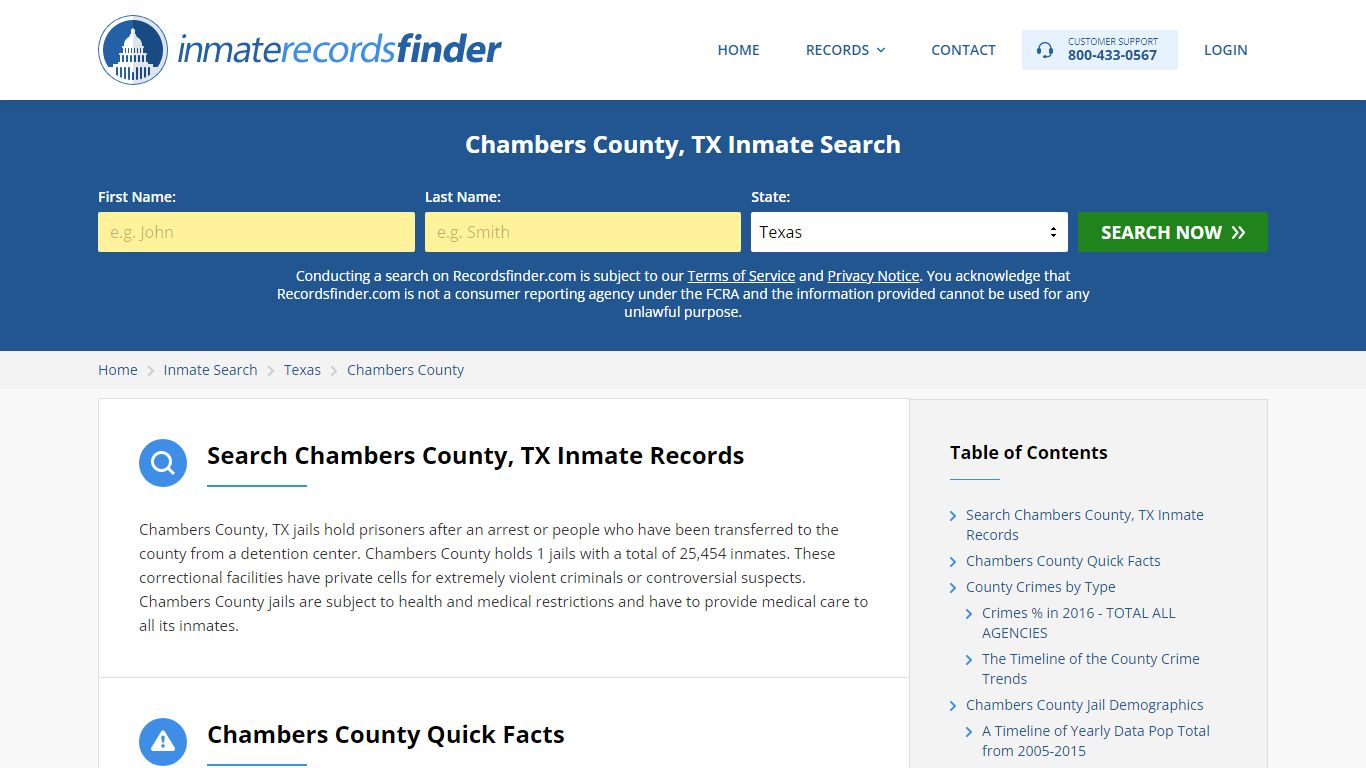 Chambers County, TX Inmate Lookup & Jail Records Online