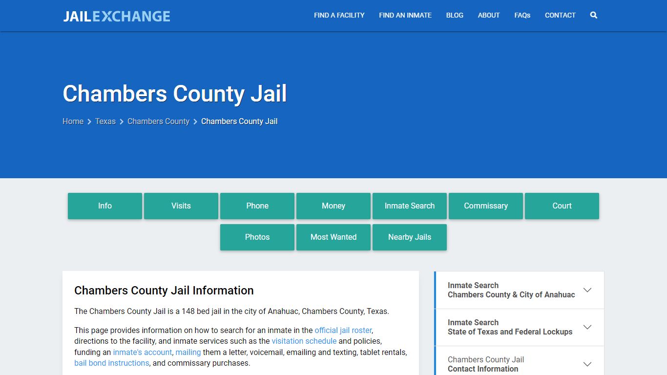Chambers County Jail, TX Inmate Search, Information